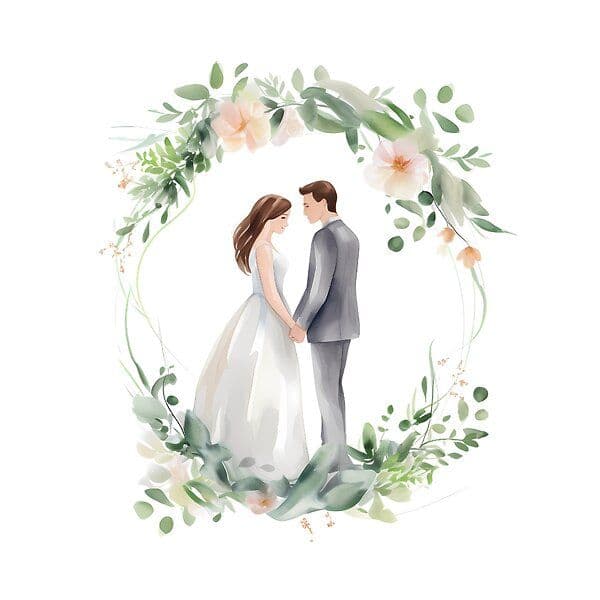 Romantic wedding couple