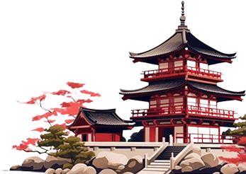 Japanese Temple Silhouette